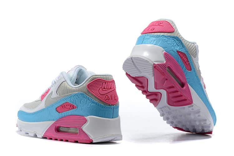 Air Max 90 White Vivid Pink Light Blue Fury
