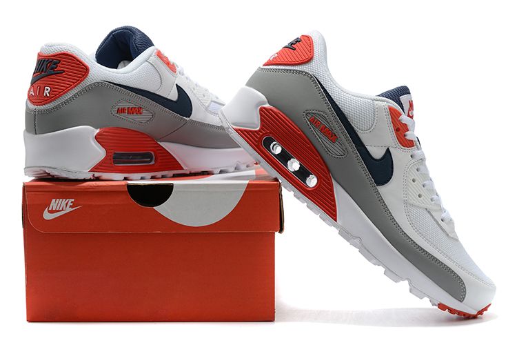 Air Max 90 USA 2021 White Red Grey Black