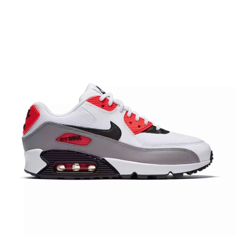 Air Max 90 White Black-Dust-Solar Red