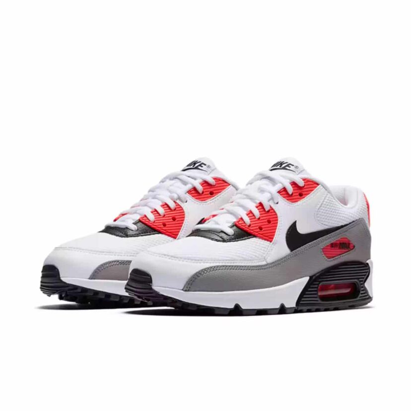 Air Max 90 White Black-Dust-Solar Red