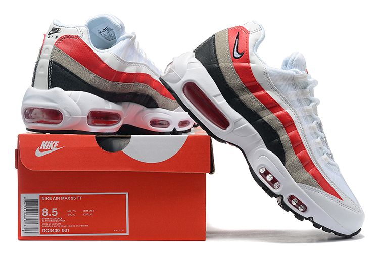 Air Max 95 White Varsity Red Particle Gray
