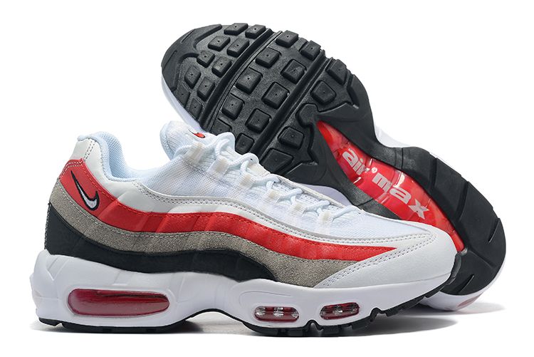 Air Max 95 White Varsity Red Particle Gray