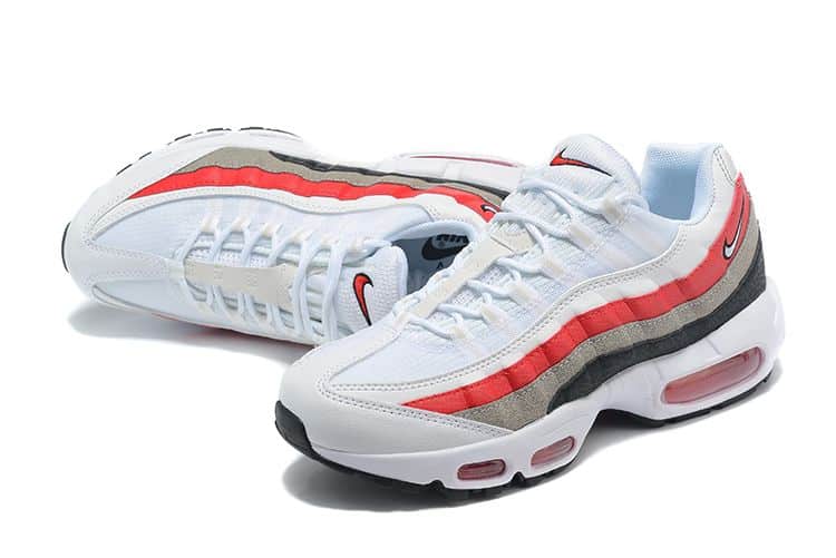 Air Max 95 White Varsity Red Particle Gray
