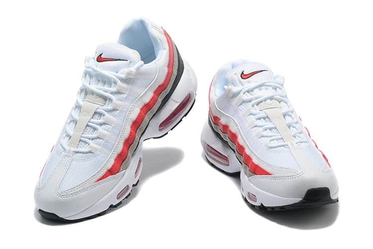 Air Max 95 White Varsity Red Particle Gray