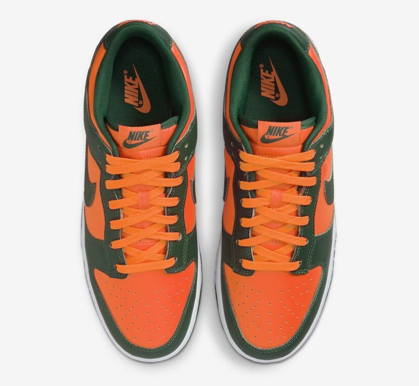 Dunk Low Miami Hurricanes Dark Green Orange