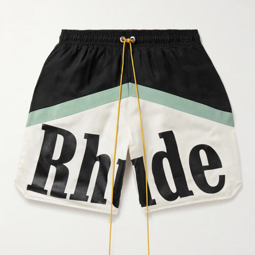 w960_q60_6 RHUDE Awakening Straight-Leg Colour-Block Logo-Print Twill Drawstring Shorts